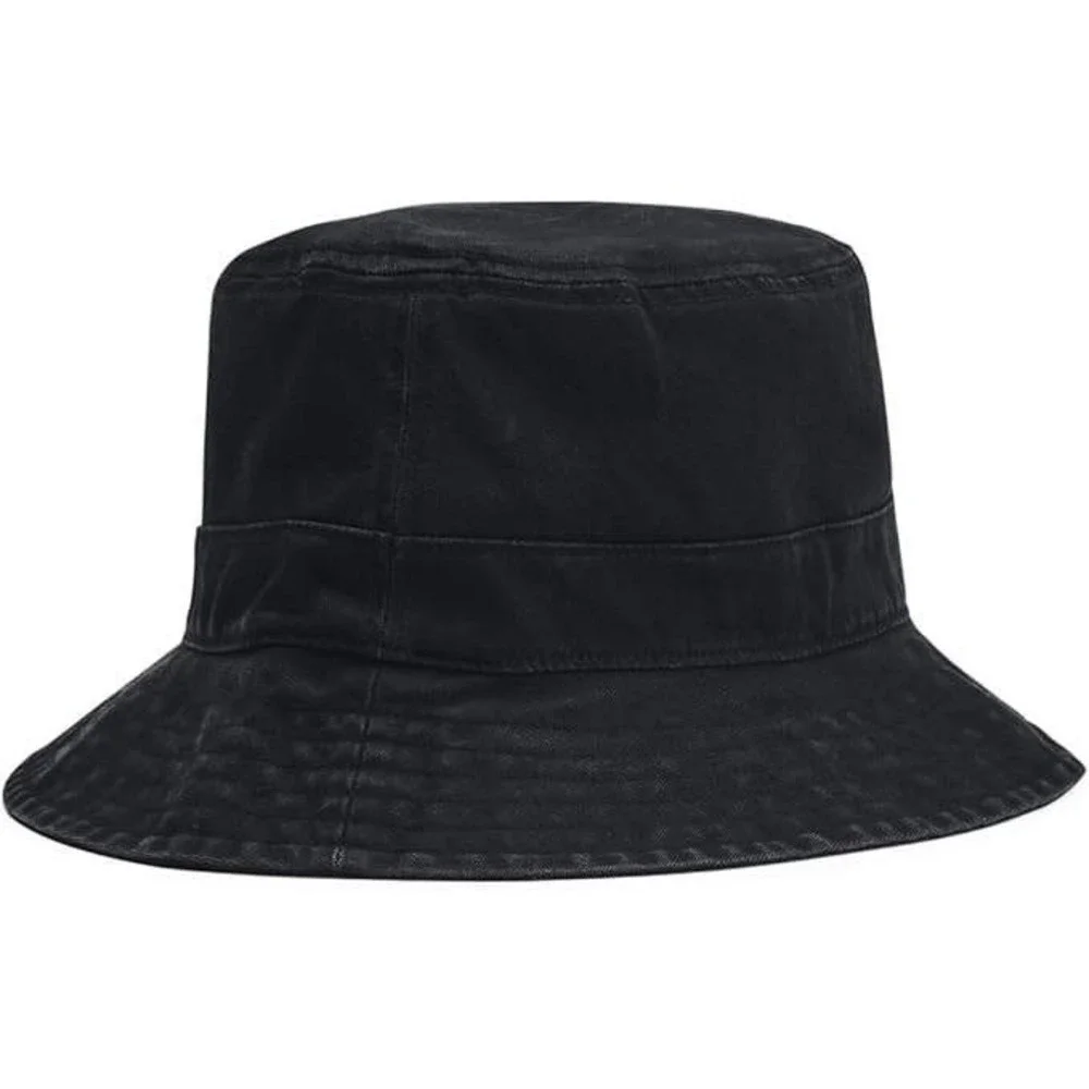 Under Armour Bucket Hat Mens L/XL Black New Washed Cotton Twill Logo 1376704